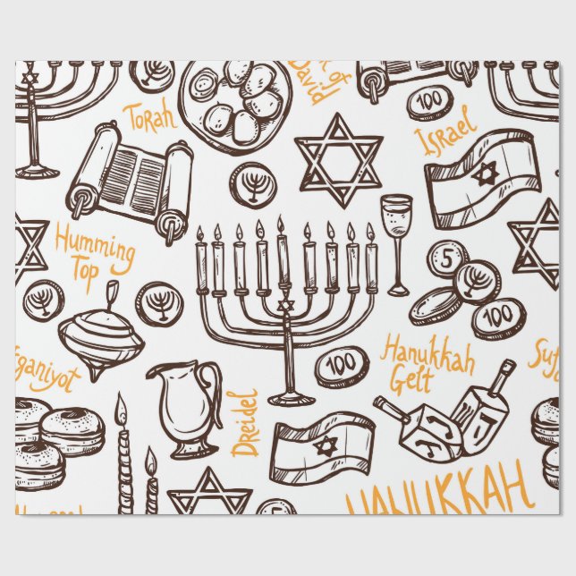 Papel De Presente Feliz papel de embrulhamento Hanukkah (Aberto)