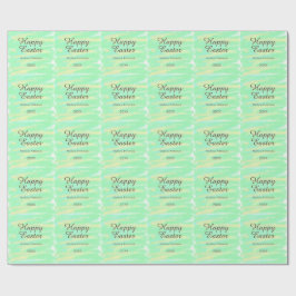 Papel De Presente Feliz Páscoa verde amarelo pastel cinza nome ano 