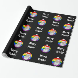 Papel De Presente Feliz Pride - Papais noeis - Preto