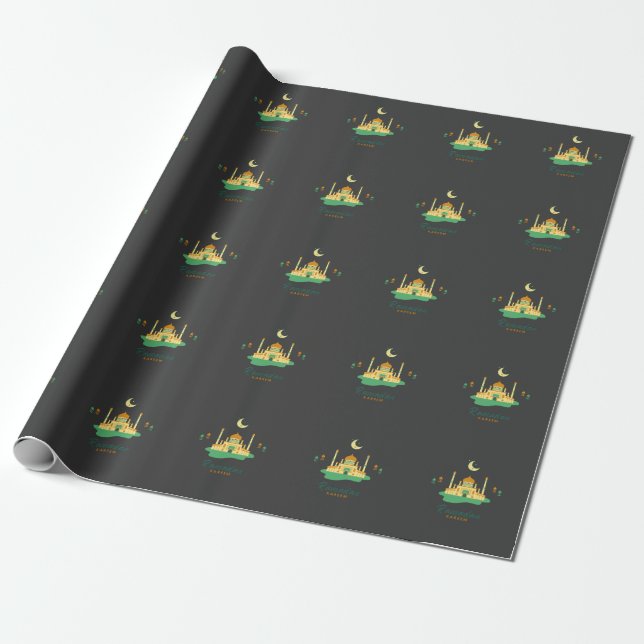 Papel De Presente Feliz Ramadan Kareem E Eid Mubarak 2022 (Desenrolado)