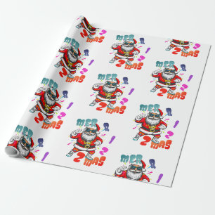 Papel De Presente Feliz Rizz Natal - Natal Rizz Papai Noel engraçado