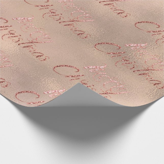 Papel De Presente Feliz Rosa de Natal - Algodão Dourado de Ivory Bur (Ponta)