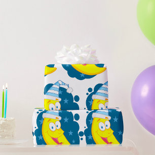 Papel De Presente Feliz rosto de lua