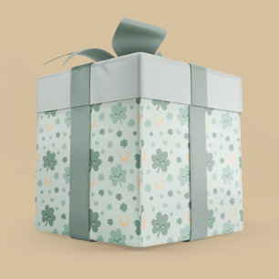 Papel De Presente Feliz Rua de Shamrocks. Dia de Patrick