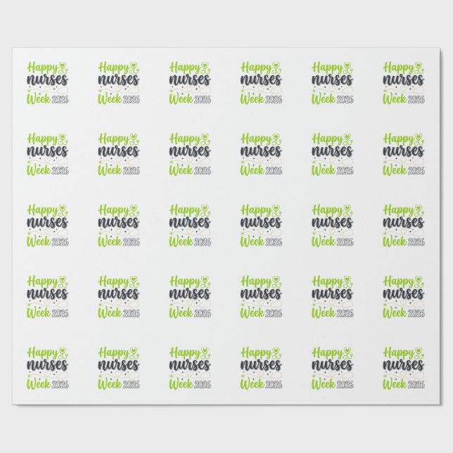 Papel De Presente Feliz Semana das Enfermeiras 2026 Design de Enferm (Aberto)