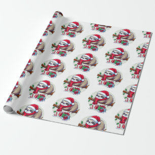 Papel De Presente Feliz Sleepy Christmas Sloth