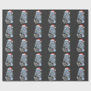 Papel De Presente Feliz Temporada de Peixes-Boi Engraçado Mamífero P