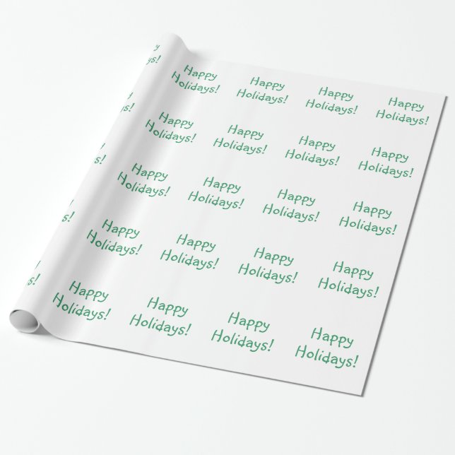 Papel De Presente Felizes Feriados de Natal Verde (Desenrolado)