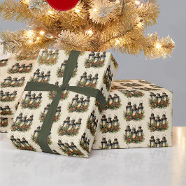 Papel De Presente Felizes Feriados Lanternas de inverno