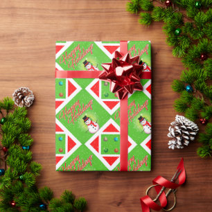 Papel De Presente Felizes Feriados / Natal de Snowman