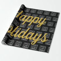 Felizes Festas Logotipo Empresarial Script Preto e