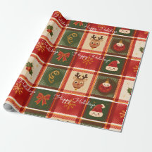 Felizes Festas Xadrez Vermelho Natal