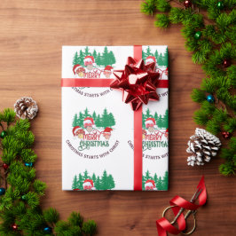 Papel De Presente FELIZMENTE CHRISTMAS MUSHROOM Christian