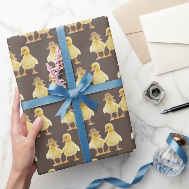 Papel De Presente Felpudo Duckets Casal Em Castanho (Presentear)