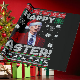 Papel De Presente Felz pascoa Engraçado Joe Biden Papai noel Natal
