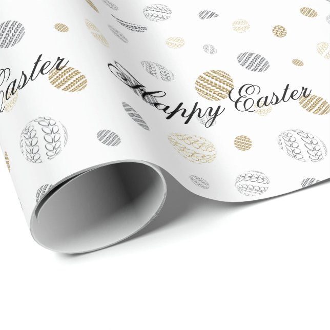 Papel De Presente Felz pascoa perfeito, ovos (Ponta do rolo)