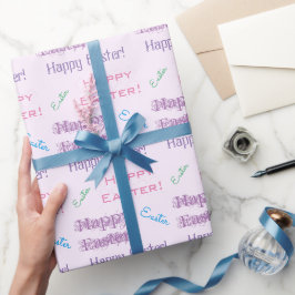 Papel De Presente Felz pascoa! Tipografia do Tema da Páscoa de Paste