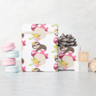 Papel De Presente Fenda de preguiça de menina bonita