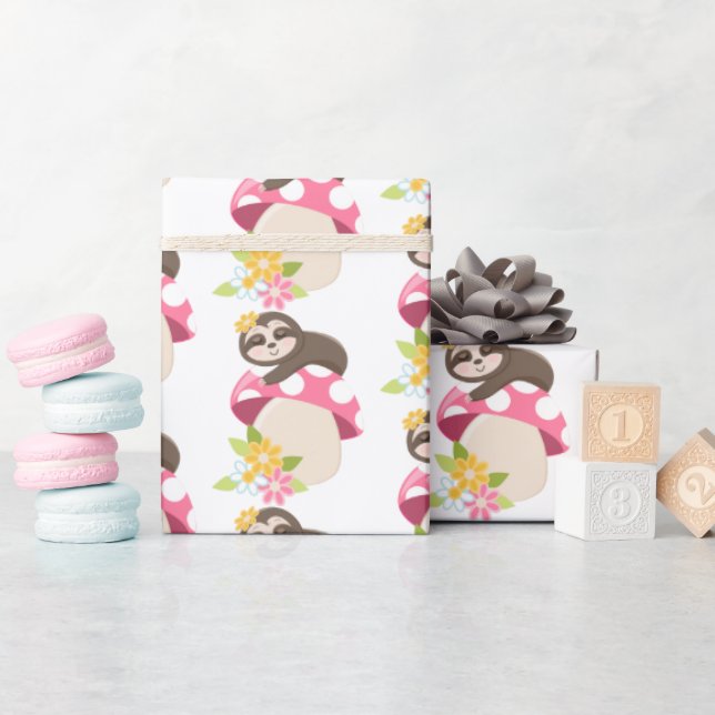 Papel De Presente Fenda de preguiça de menina bonita (Chá de bebê)