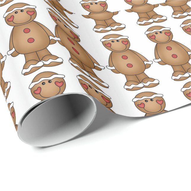 Papel De Presente Fenda de presente de Natal/Pão de Gengibre (Ponta do rolo)