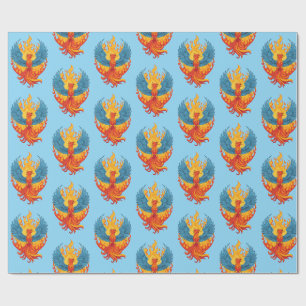 Papel De Presente Fênix mitológica fantástica brilhante