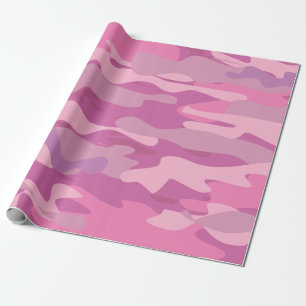 Papel De Presente Feriado cor-de-rosa do Natal da camuflagem da cor