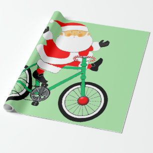 Papel De Presente Feriado de bicicleta de Natal do ciclista