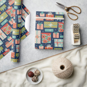 Papel De Presente Feriado de Caixa de Presente de Natal Retroativo C