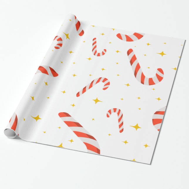 Papel De Presente Feriado de Canes de Natal (Desenrolado)