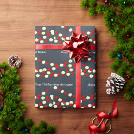 Papel De Presente Feriado de Chalkboard de Cranberry e Popcorn