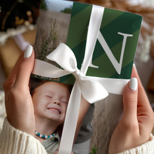 Papel De Presente Feriado de Colagem de Fotografias de Stripes de Na