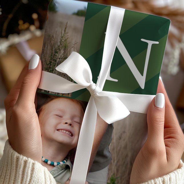 Papel De Presente Feriado de Colagem de Fotografias de Stripes de Na (Criador carregado)