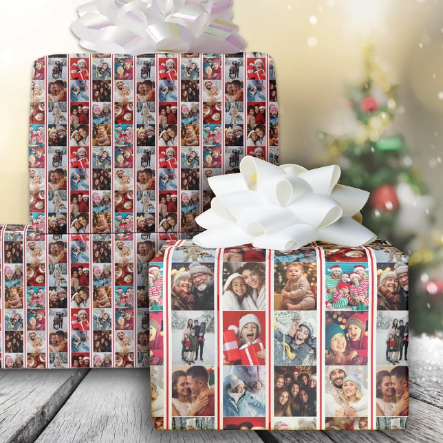 Papel De Presente Feriado de Colagem de Fotos em Greve de Natal (Criador carregado)