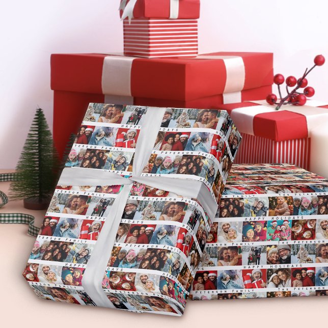 Papel De Presente Feriado de Colagem do Nome da Faixa de Natal (Criador carregado)
