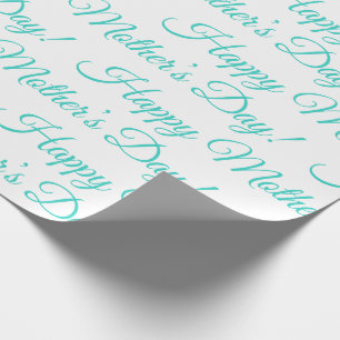 Papel De Presente Feriado de Dia das Mães Feliz de Turquesa
