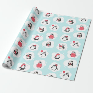 Papel De Presente Feriado de inverno em Pinguim