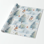 Papel De Presente Feriado de inverno na Floresta de Neve Doce<br><div class="desc">Apresente seus presentes em estilo com este presente de alta qualidade. Neves adoráveis fazem uma aparição alegre em uma floresta de coníferas em uma linda cena de neve. Obrigados por olhar; apreciamos seu negócio aqui na Paws Charming.</div>