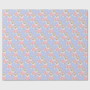 Papel De Presente Feriado de inverno Pink Ursos