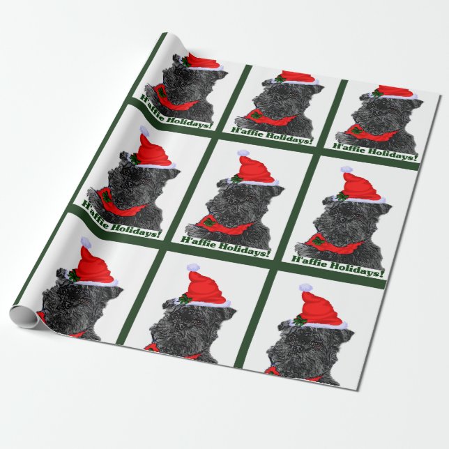 Papel De Presente Feriado de Natal Affenpinscher (Desenrolado)