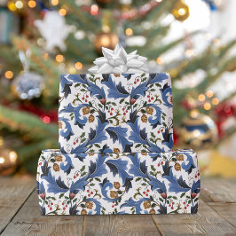 Papel De Presente Feriado de Natal Azul Elegante