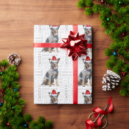 Papel De Presente Feriado de Natal Blue Heeler para o Feriado do Cão
