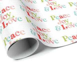 Papel De Presente Feriado de Natal Colorir Paz Joy & Love