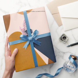 Papel De Presente Feriado de Natal com Formas Pintadas por Abstrato