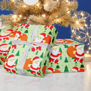 Papel De Presente Feriado de Natal da Árvore de Natal do Papai Noel