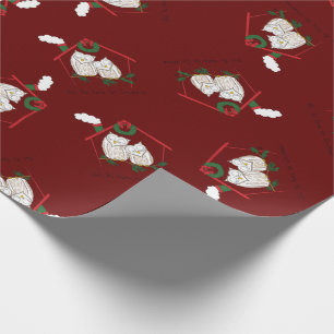 Papel De Presente Feriado de Natal da Coruja Engraçado