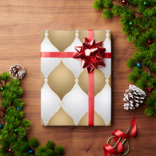 Papel De Presente Feriado de Natal de Glam Metálico Dourado Elegante