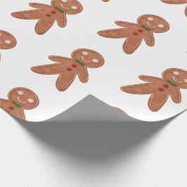 Papel De Presente Feriado de Natal do Homem de Gingerbread
