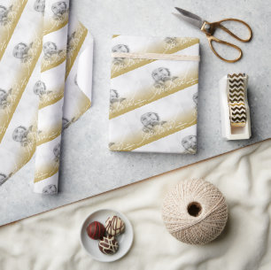 Papel De Presente Feriado de Natal do Ombre Dourado da Estrela