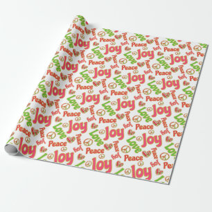 Papel De Presente Feriado de Natal do Peace Love Joy Retro Tie Dye