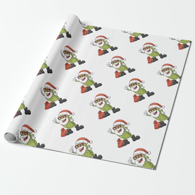 Papel De Presente Feriado de Natal do Pickle Papai Noel (Desenrolado)